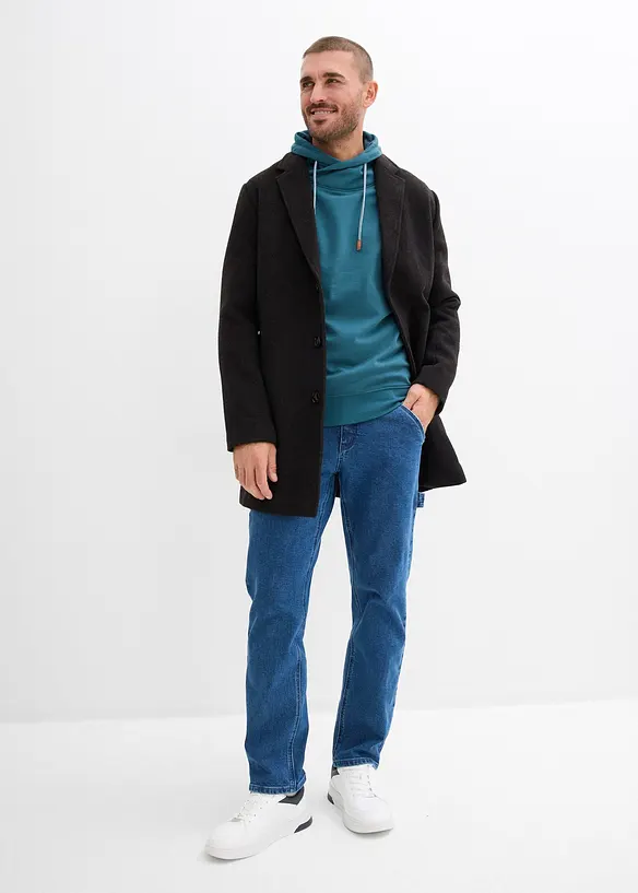 Sweatshirt i bomull med sjalkrage, bonprix