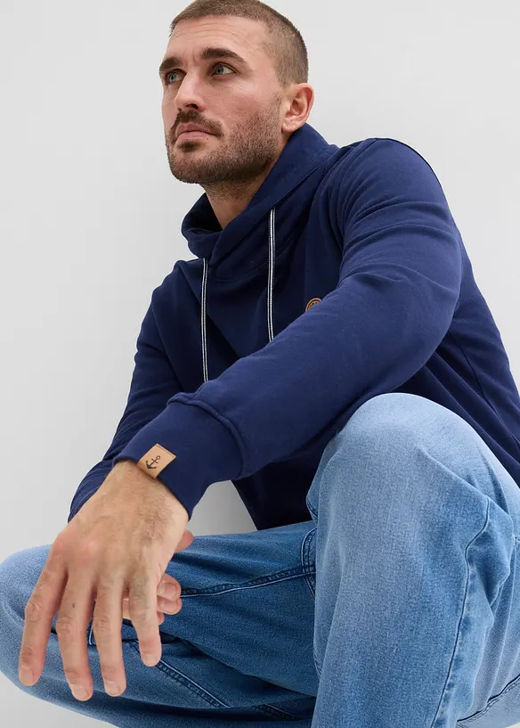 Sweatshirt i bomull med sjalkrage, bonprix