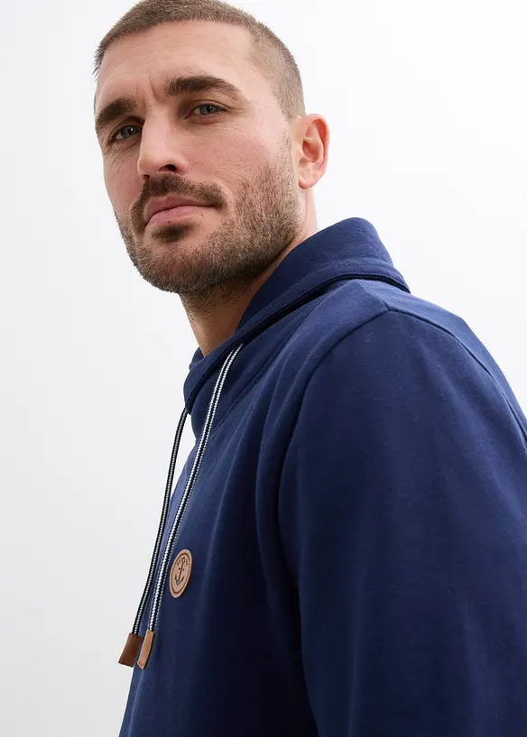 Sweatshirt i bomull med sjalkrage, bonprix