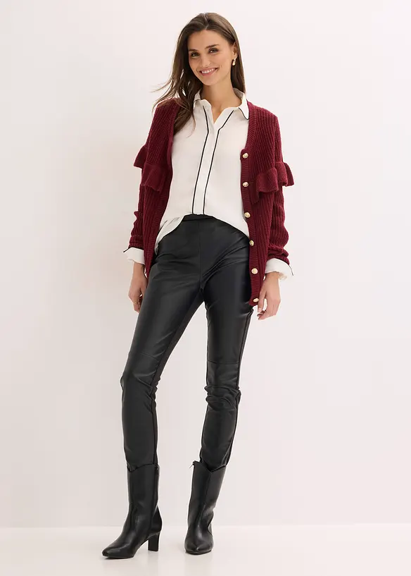 Skjortblus i mjuk satin, bonprix