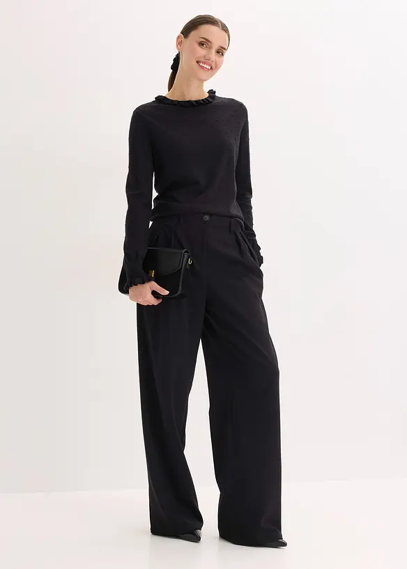 Finstickad tr&ouml;ja i viskosmix, bonprix