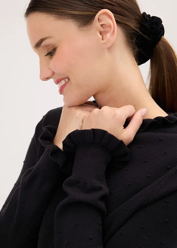 Finstickad tr&ouml;ja i viskosmix, bonprix