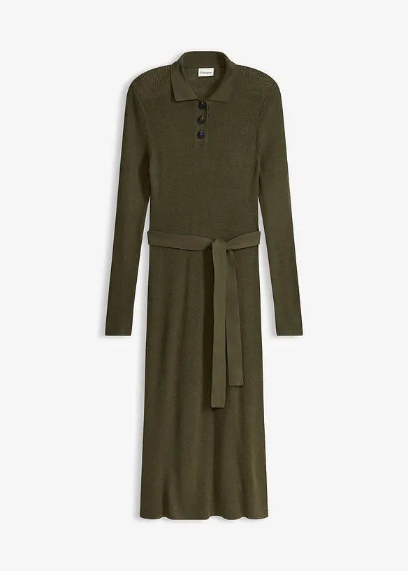 Ribbstickad kl&auml;nning av viskosmix, bonprix