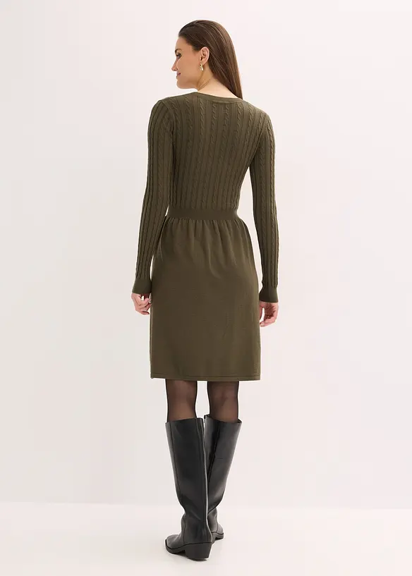 Stickad kl&auml;nning i viskosmix, bonprix