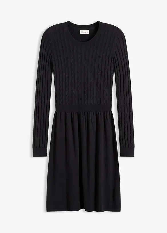 Stickad kl&auml;nning i viskosmix, bonprix