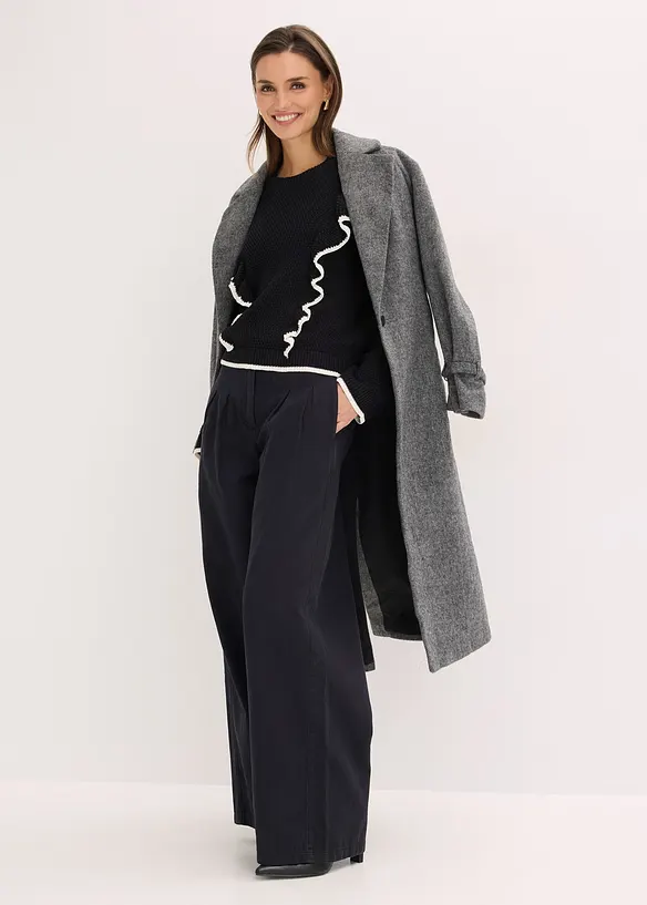 Finstickad tr&ouml;ja av bomullsmix, bonprix