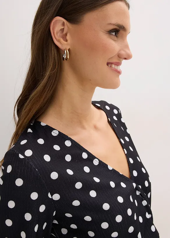 L&aring;ng&auml;rmad topp av jersey med struktur, bonprix