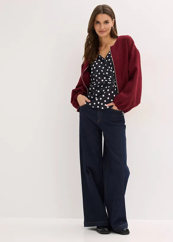 L&aring;ng&auml;rmad topp av jersey med struktur, bonprix