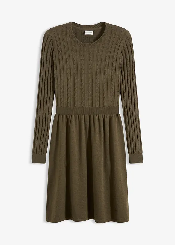 Stickad kl&auml;nning i viskosmix, bonprix