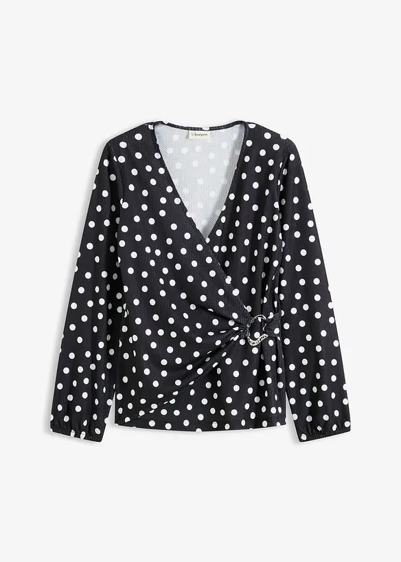 L&aring;ng&auml;rmad topp av jersey med struktur, bonprix