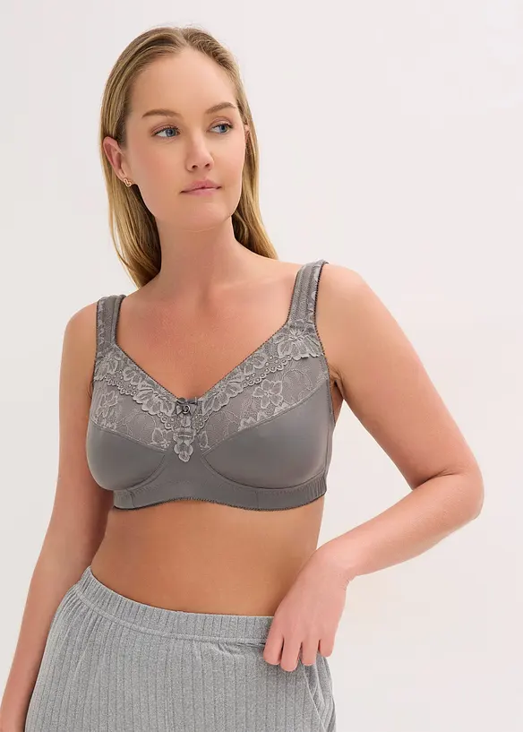 Avlastande BH utan bygel, med vadderade axelband (2-pack), bonprix