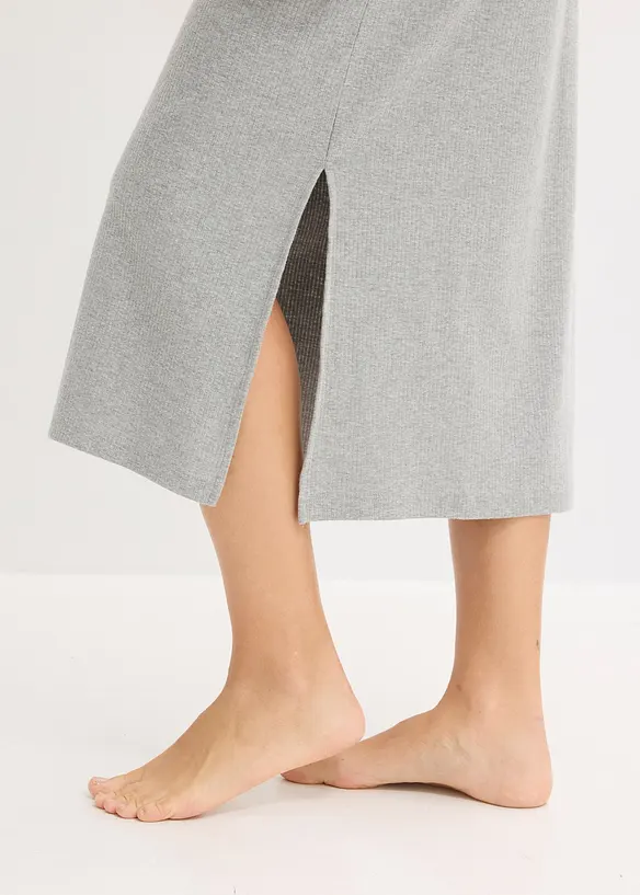 Ribbat nattlinne med knappsl&aring;, bonprix