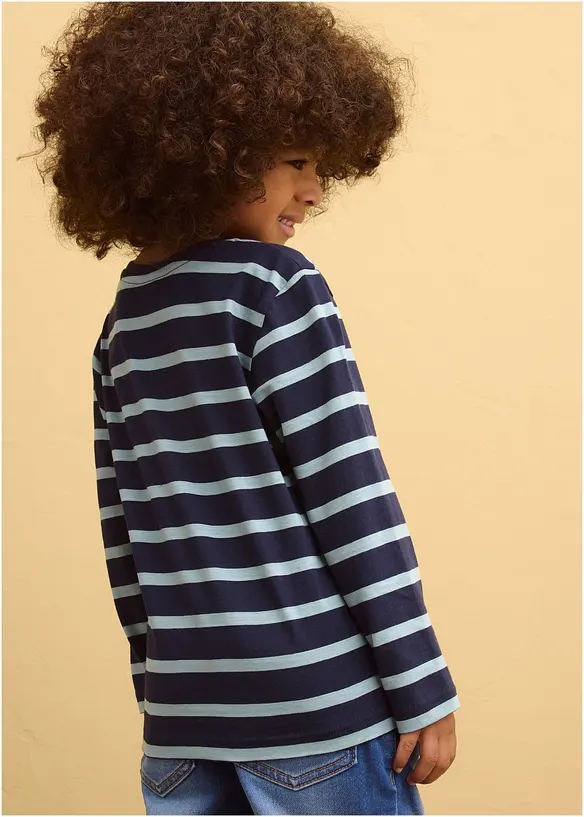 L&aring;ng&auml;rmad T-shirt i ren ekologisk bomull f&ouml;r barn (2-pack), bonprix