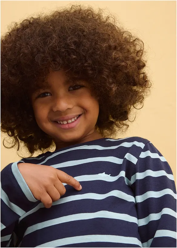 L&aring;ng&auml;rmad T-shirt i ren ekologisk bomull f&ouml;r barn (2-pack), bonprix