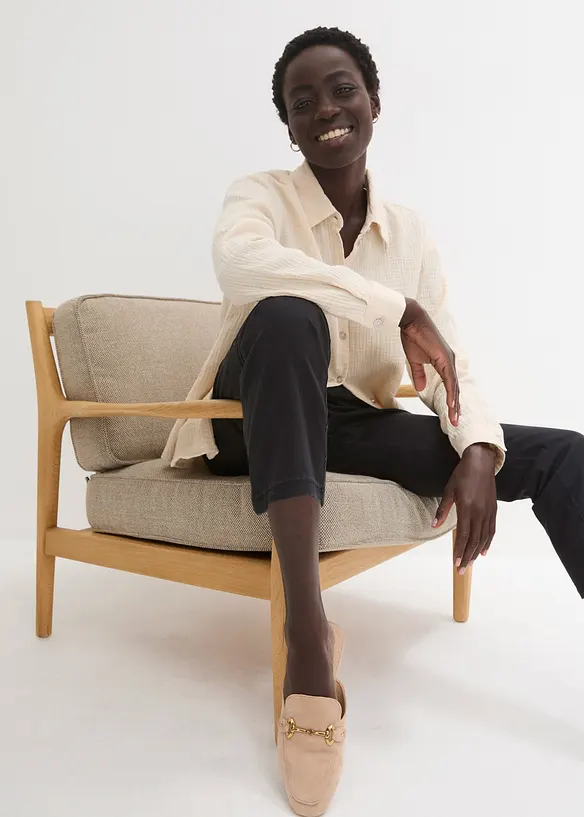 Stretchig dra p&aring;-byxa i 7/8-l&auml;ngd, bonprix