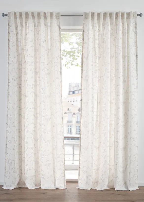 Halvtransparent gardin, &auml;ven extral&aring;ng (2-pack), bonprix