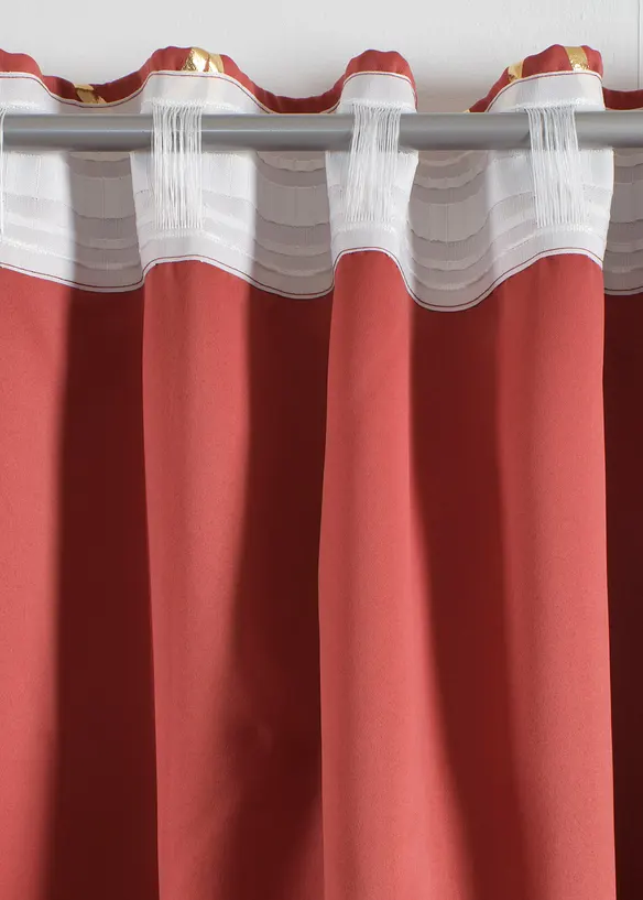 M&ouml;rkl&auml;ggande gardinl&auml;ngd med glansigt m&ouml;nster (1-pack), bonprix