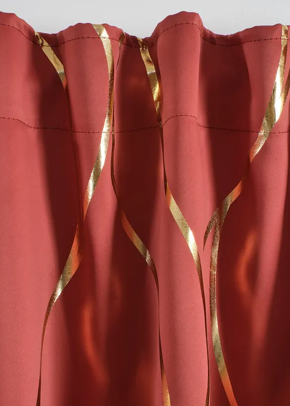 M&ouml;rkl&auml;ggande gardinl&auml;ngd med glansigt m&ouml;nster (1-pack), bonprix