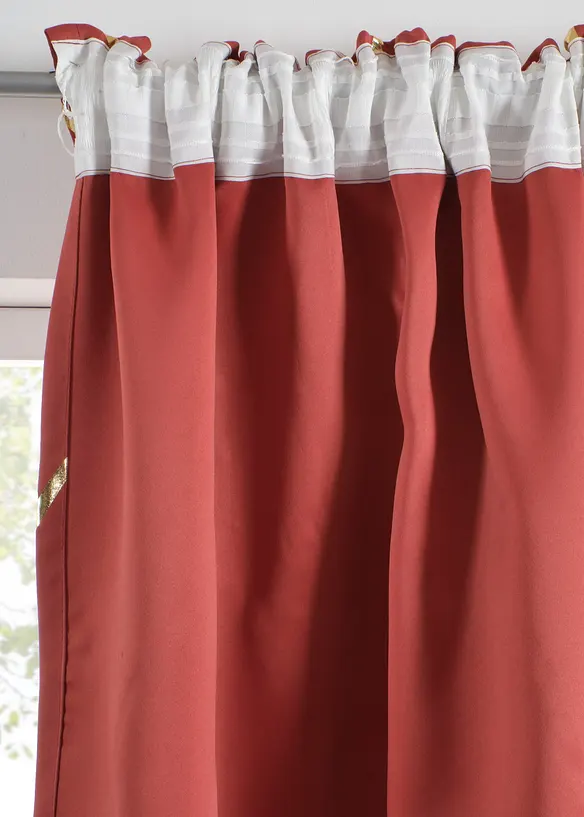 M&ouml;rkl&auml;ggande gardinl&auml;ngd med glansigt m&ouml;nster (1-pack), bonprix