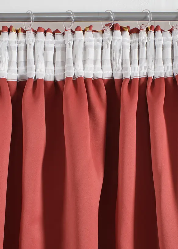 M&ouml;rkl&auml;ggande gardinl&auml;ngd med glansigt m&ouml;nster (1-pack), bonprix