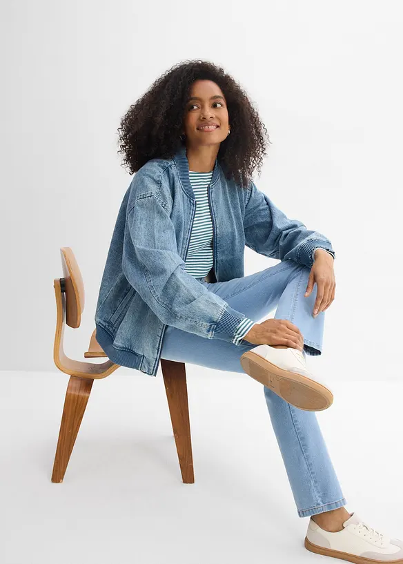 Straight Jeans Mid Waist, Stretch, bonprix