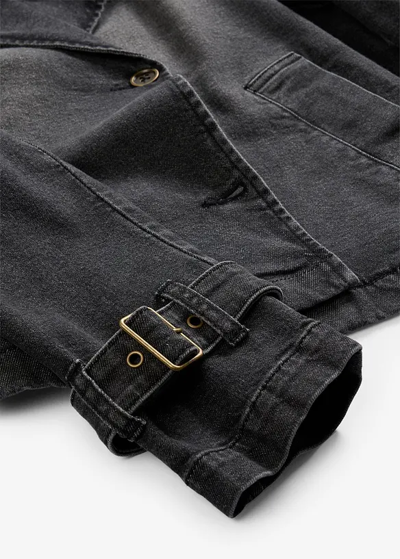 Jeansjacka i kort trenchcoat-modell, bonprix