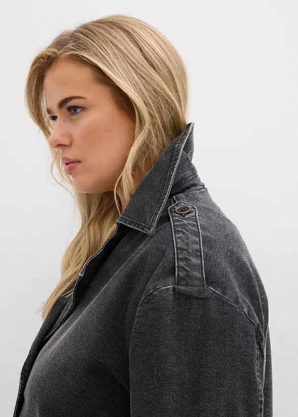 Jeansjacka i kort trenchcoat-modell, bonprix