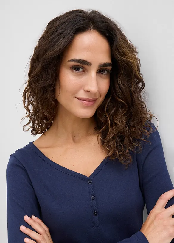 L&aring;ng&auml;rmad topp i bomull, bonprix