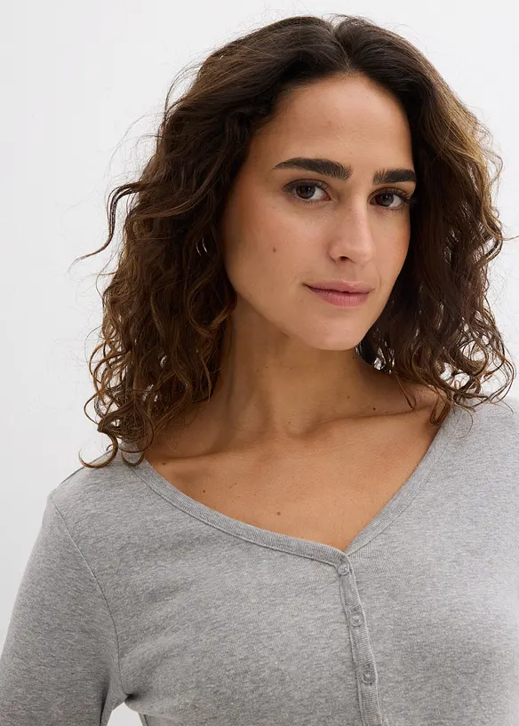 L&aring;ng&auml;rmad topp i bomull, bonprix