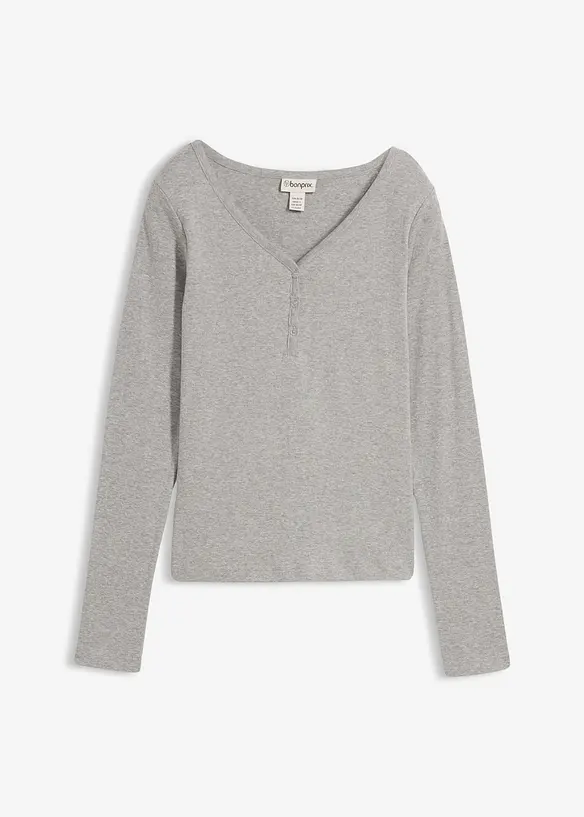 L&aring;ng&auml;rmad topp i bomull, bonprix