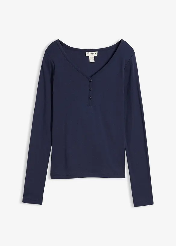 L&aring;ng&auml;rmad topp i bomull, bonprix