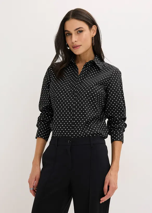 Skjortblus med bomull (2-pack), bonprix