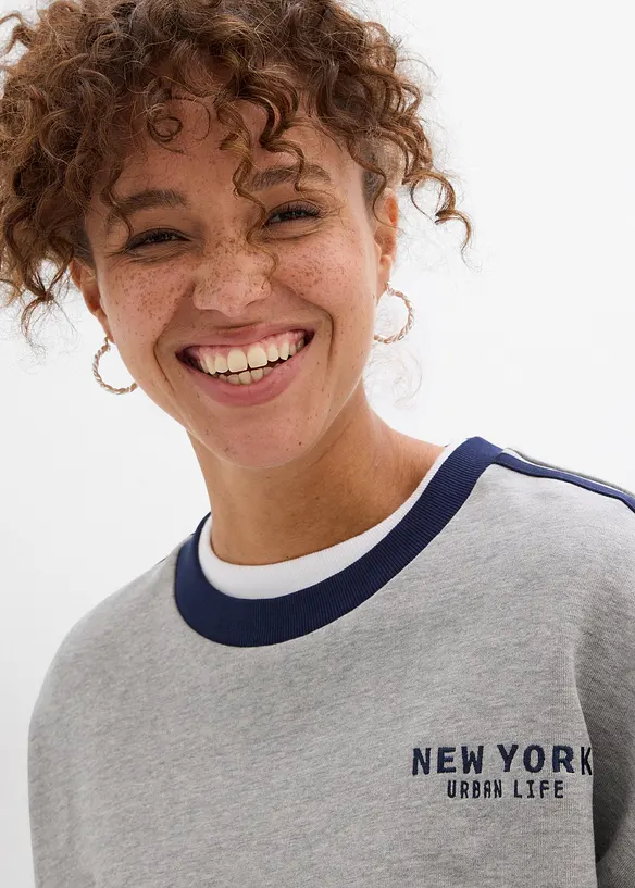 Oversizesweatshirt i mjuk bomullsmix, bonprix