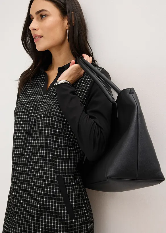 Jacquardkl&auml;nning med kontrasterande krage, bonprix