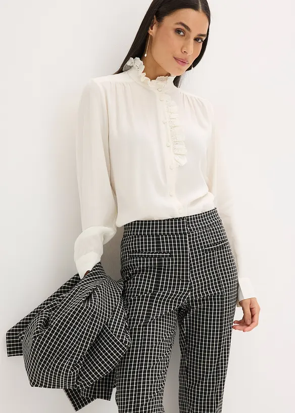 Vid dra-p&aring; byxa av bengalin, bonprix