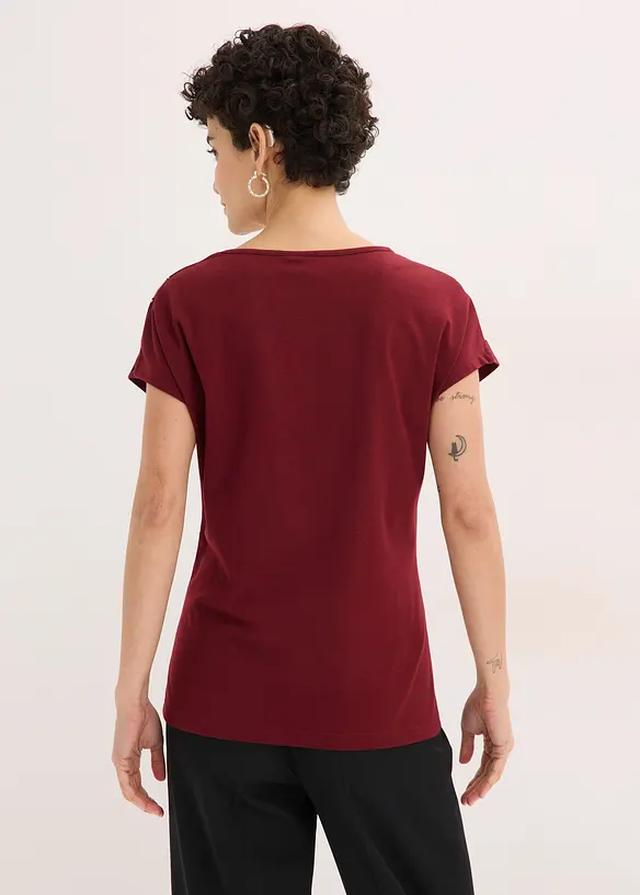 Topp i ekologisk bomull med blommotiv, bonprix