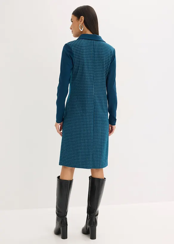 Jacquardkl&auml;nning med kontrasterande krage, bonprix