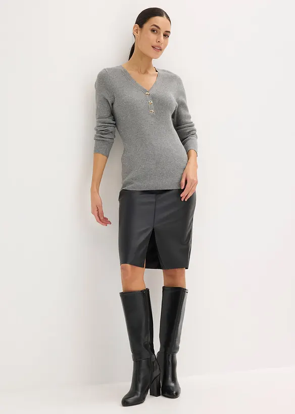 Ribbstickad tr&ouml;ja med viskos, bonprix