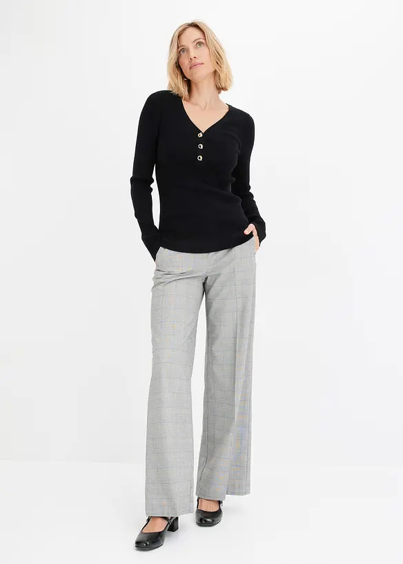 Ribbstickad tr&ouml;ja med viskos, bonprix