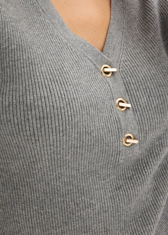 Ribbstickad tr&ouml;ja med viskos, bonprix