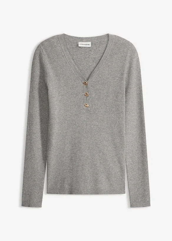 Ribbstickad tr&ouml;ja med viskos, bonprix