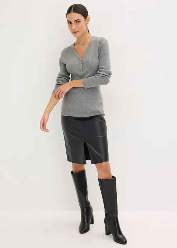 Ribbstickad tr&ouml;ja med viskos, bonprix