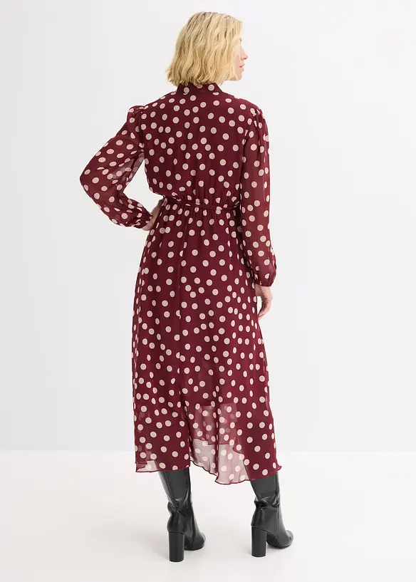 M&ouml;nstrad chiffongkl&auml;nning med kontrasterande passpoaler, bonprix