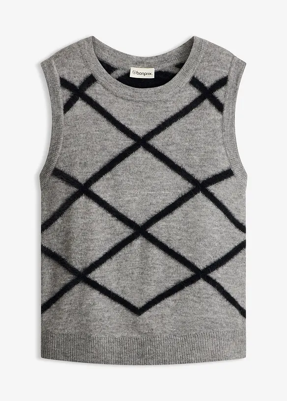 Slipover med fj&auml;dergarn, bonprix