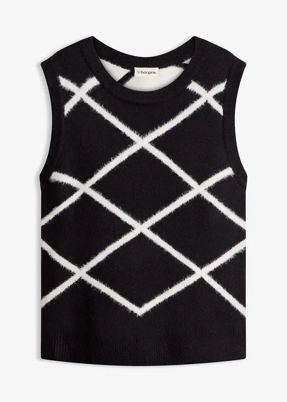 Slipover med fj&auml;dergarn, bonprix