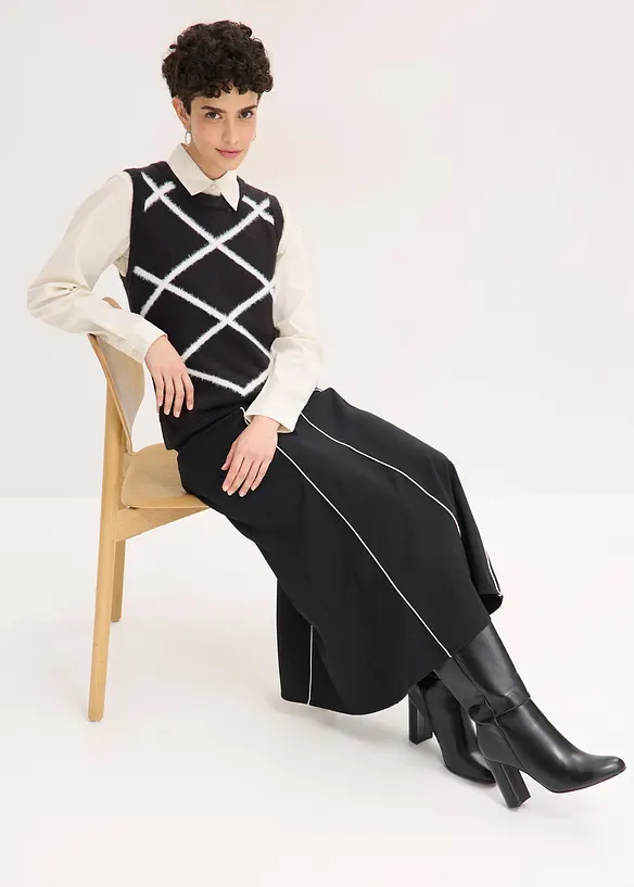 Slipover med fj&auml;dergarn, bonprix