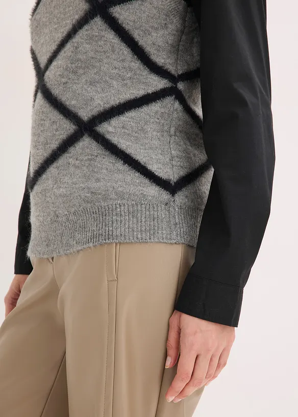 Slipover med fj&auml;dergarn, bonprix