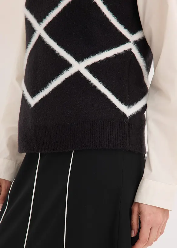 Slipover med fj&auml;dergarn, bonprix