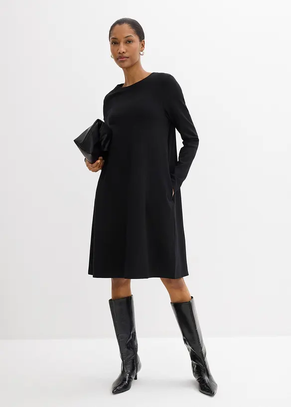 A-linjeformad trik&aring;kl&auml;nning i viskosmix, bonprix