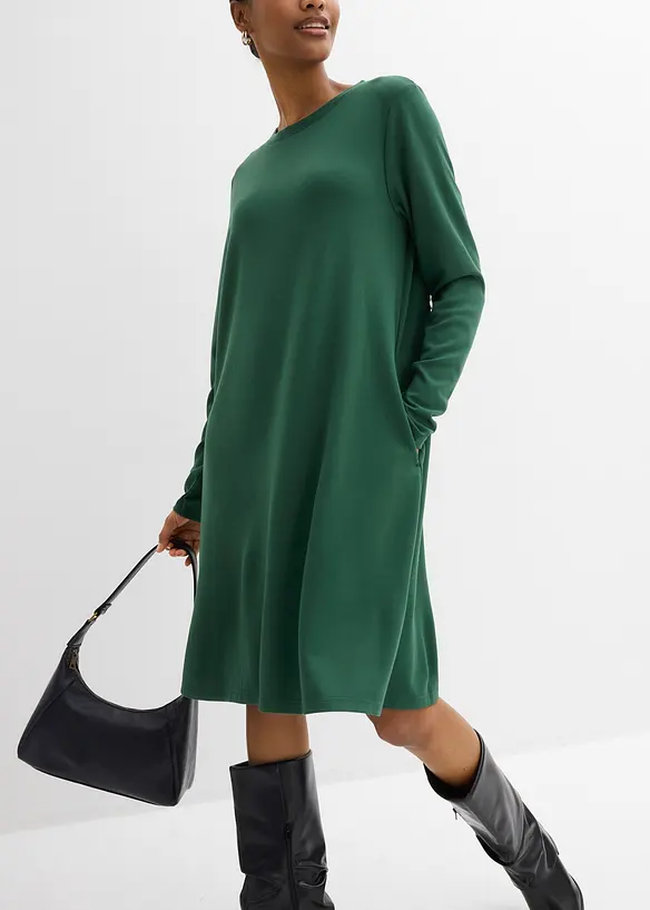 A-linjeformad trik&aring;kl&auml;nning i viskosmix, bonprix